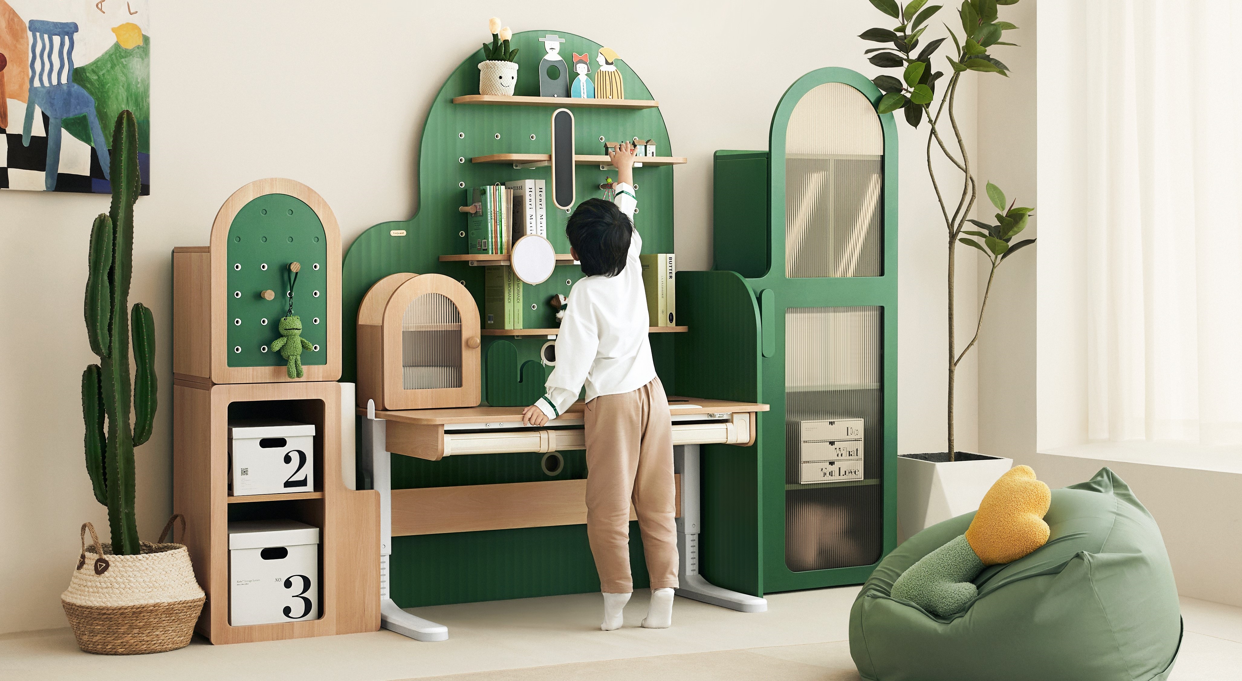 仙人掌掌<br>智能学习桌柜